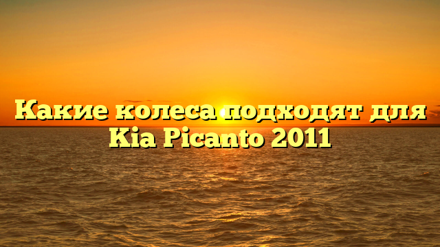Какие колеса подходят для Kia Picanto 2011