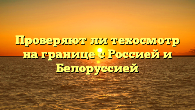 Проверяют ли техосмотр на границе с Россией и Белоруссией